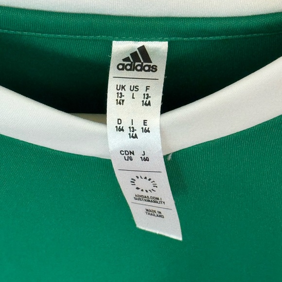 Adidas Kids Green and White Jersey, (Size Large), Athletic-wear/Active-wear - Picture 5 of 12